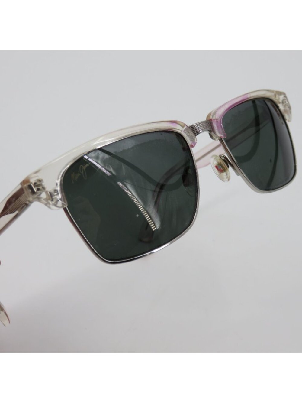 Maui Jim KAWIKA Clear Pink Silver Tone Accent Sunglasses Unisex MJ-257-05CR - Picture 9 of 16